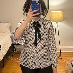 Black and white blouse